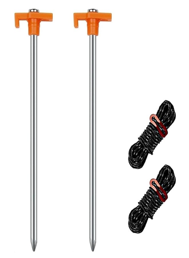 AVOFOREST 2 Pack Tent Stakes and Ropes for Tarp Poles,Lightweight Reflective Cord,Camping Accessories for Hiking - Image 1