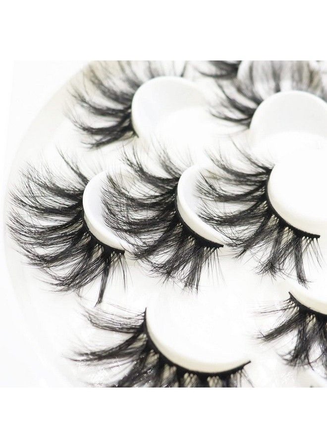 DAODER Eyelashes 25Mm Mink Lashes Fluffy Long False Eyelashes Wispy 8D Lashes Mink Dramatic Big 25 Mm Lashes Pack Large Bold Fake Eyelashes Reusable 7 Pairs (8D 25Mm Lashes)  - Image 5