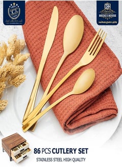 A set of spoons, forks and knives, 86 s, a wooden bag, 2 drawers, with a leg, code 54