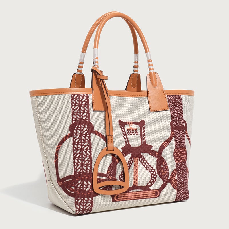 Canvas Printed Bag Tote Bag Fashionable Garden Bag Texted Shoulder Bag Women'S Handmade Horse-Loving Women'S Bag - Image 1