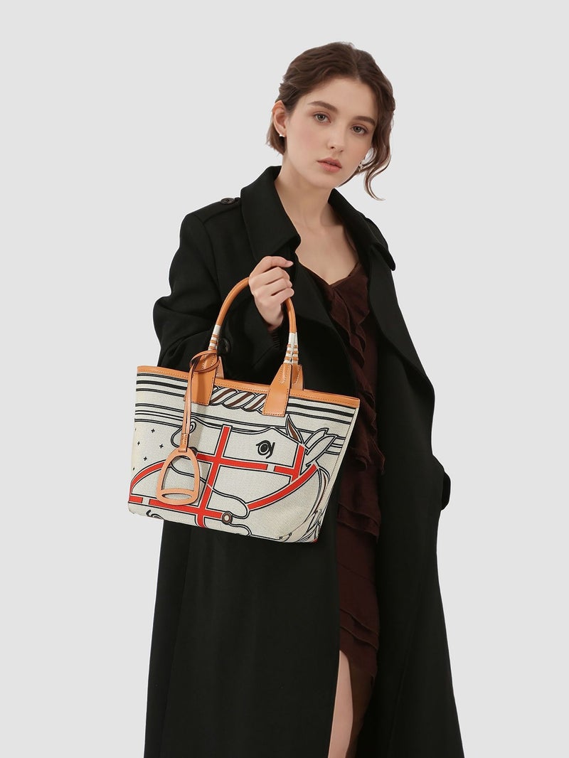 Canvas Printed Bag Tote Bag Fashionable Garden Bag Texted Shoulder Bag Women'S Handmade Horse-Loving Women'S Bag - Image 2