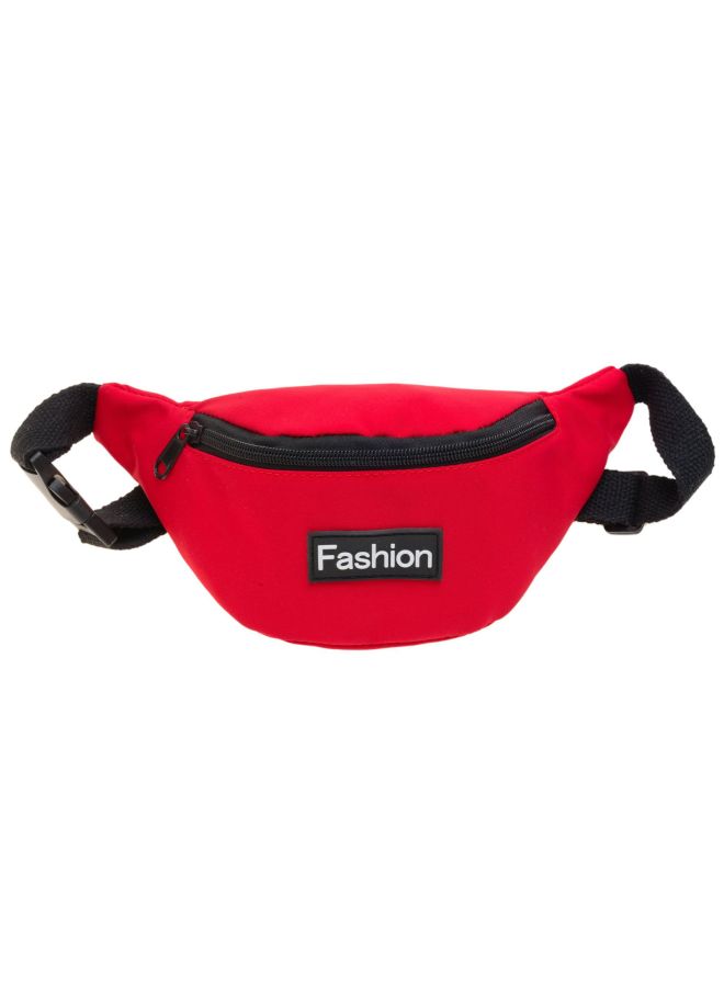 2022 Spring And Summer Children's Bag Fashion Boys And Girls Messenger Bag Leisure Letter Waist Bag Baby Coin Purse-Color:Red - Image 1