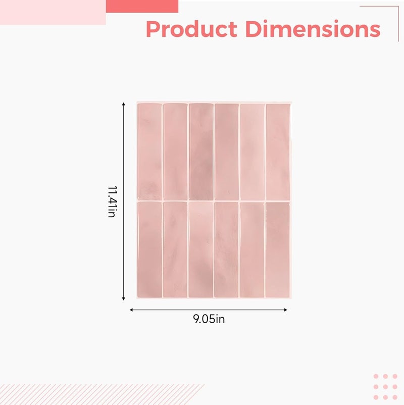 11.4 X 9.1 in 3D Peel and Stick Backsplash Tile, Self-Adhesive Wall Tile, Pet Kitchen and Bathroom Tile - Image 2