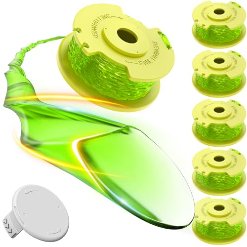 EVENTRONIC Weed Wacker String Compatible with Ryobi One Plus+ AC80RL3, 0.08'' String Trimmer Refill Line,Weed Eater String Compatible with Ryobi 18V, 24V, 40V Trimmers(6 Replacement Spools, 1 Trimmer Cap) - Image 1