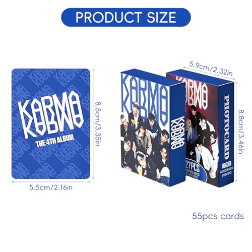 Fancyku® K-pop Star Photo Cards Kit 55Pcs Stray Kids Collection Set with 72 Stickers for Fans, Glossy Durable Prints and Creative DIY Gift Idea for Scrapbooks Journals Decor Storage Display (Karma) - Image 2