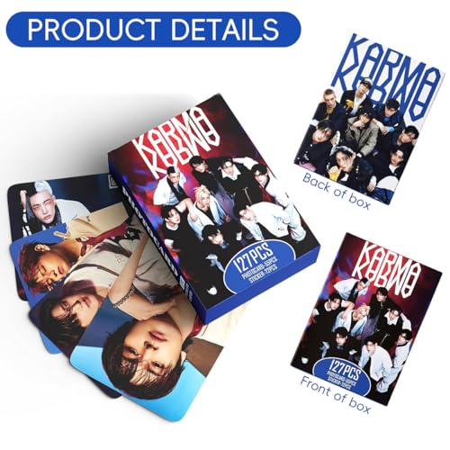 Fancyku® K-pop Star Photo Cards Kit 55Pcs Stray Kids Collection Set with 72 Stickers for Fans, Glossy Durable Prints and Creative DIY Gift Idea for Scrapbooks Journals Decor Storage Display (Karma) - Image 5