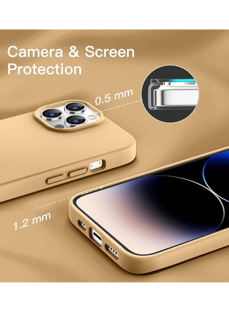 Techie جراب خلفي ناعم من السيليكون من Techie مع بطانة داخلية من الألياف الدقيقة مغناطيسية مدمجة لهاتف Apple iPhone 14 Pro Max - بيج - Image 2