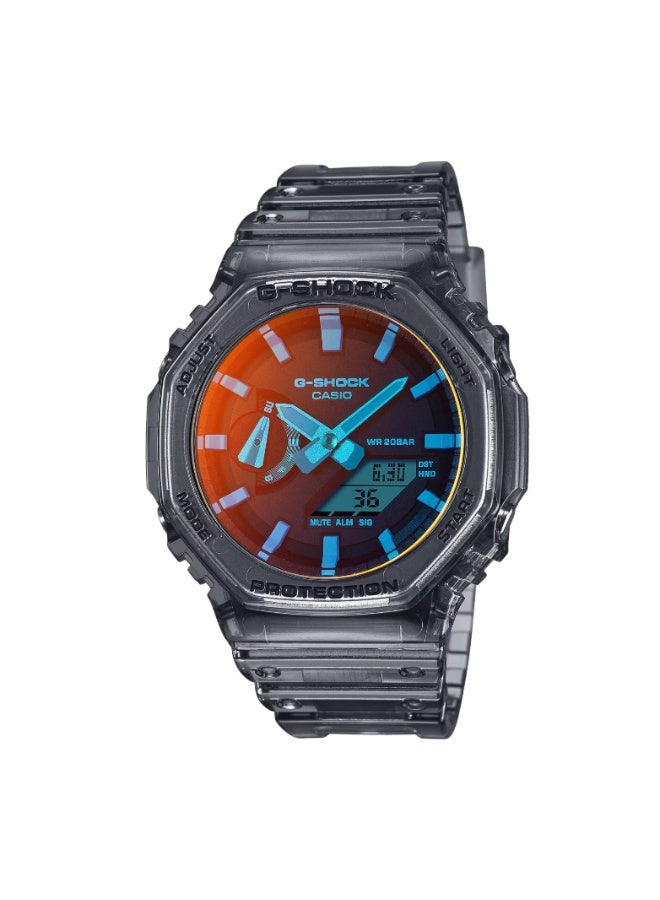 Casio G-Shock GA-2100TLS-8ADR “CasiOak” Analog-Digital Men’s Watch, Carbon Core Guard, Shock Resistant, 200M Water Resistant, Translucent Grey Resin Band - Image 1