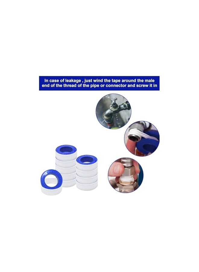 PROMASS 10 rolls waterproof Flexible Sealing Tape ，Teflon Tape for Plumbers Plumbing，Home Shower Head, Water Pipe Sealing，Faucets Showers Hoses， Water pipe Leakage Repairing Supplies - Image 4