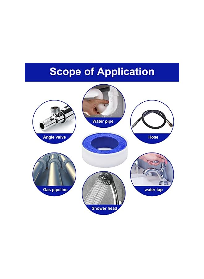 PROMASS 10 rolls waterproof Flexible Sealing Tape ，Teflon Tape for Plumbers Plumbing，Home Shower Head, Water Pipe Sealing，Faucets Showers Hoses， Water pipe Leakage Repairing Supplies - Image 5