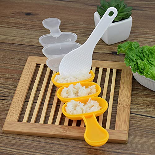 MEETSWEET Rice Ball Mold,Rice Ball Shaker, Ball Shaped Kitchen Tools DIY Lunch, Maker Mould Food Decor for Kids, Mold With a Mini Rice Scoop（yellow）… - Image 4