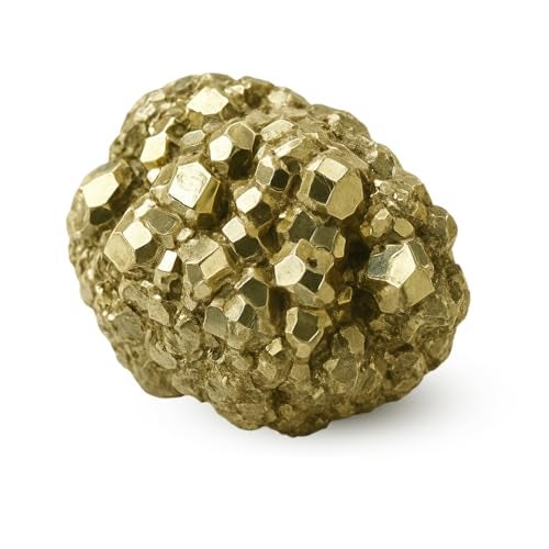 Crystu Natural Pyrite Rough Stone | Pyrite Raw Cluster from Peru | 100 Carats, Orange - Image 1