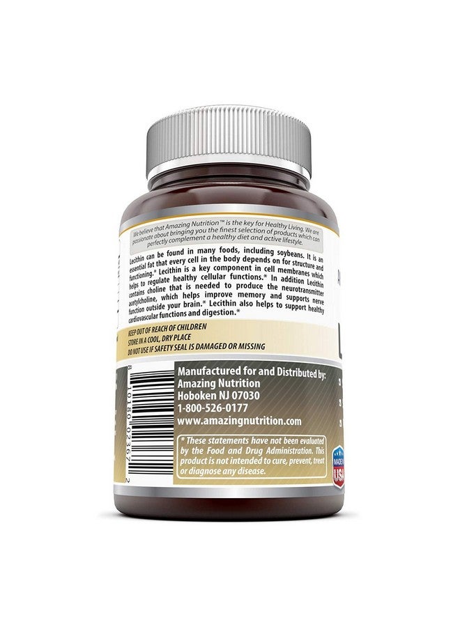 Amazing Nutrition Amazing Formulas Lecithin Dietary Supplement * 1200 Mg High Potency Lecithin Softgels (Nongmo) * Promotes Brain & Cardiovascular Health * Aids In Cellular Activities * 240 Softgels (Pack Of 3) - Image 3