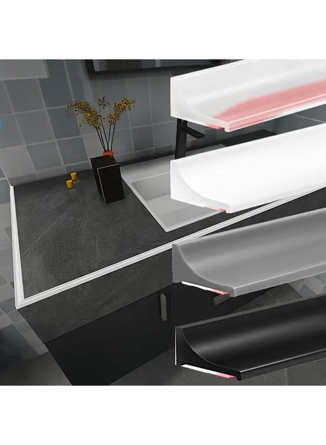 Self Adhesive Water Barrier Strip Gray 100cm Flexible Cuttable Seal For Shower Door Sink Countertop - Image 1