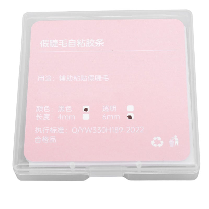 144 Strips Self Adhesive Lash Strips No Glue Waterproof Reusable Non Allergy Strong Hold Lash Adhesive Tape for Wearing Fake Eyelashes Black 6mm - Image 1