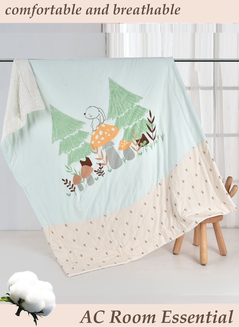 Thin Pure Cotton Baby Quilt, FourSeasons Universal LightweightBreathable Kids Cotton Blanket - Image 1