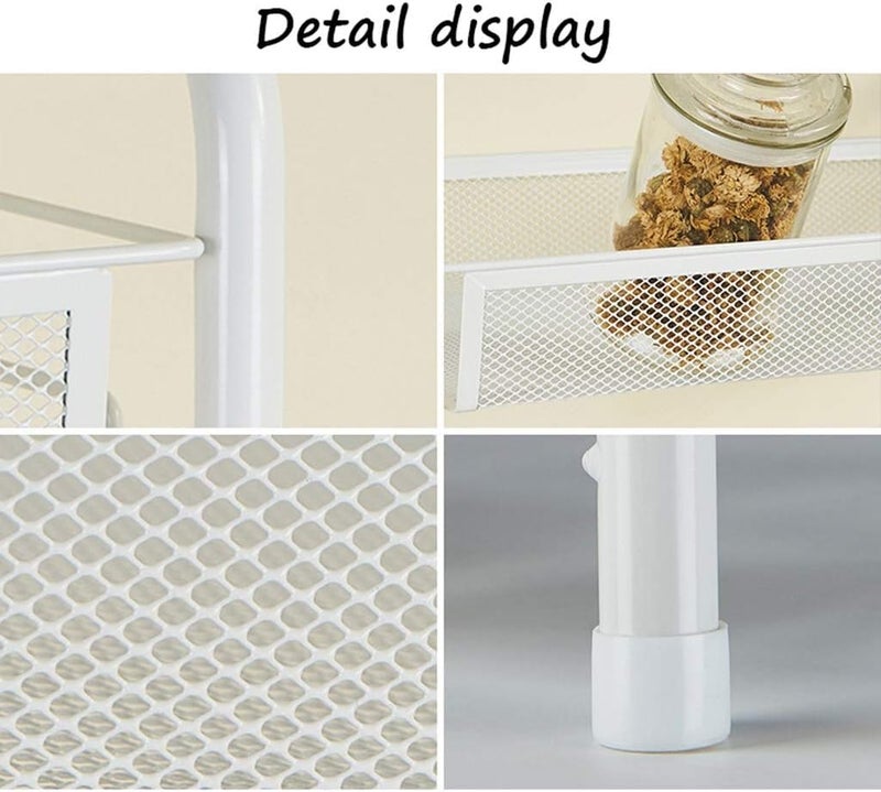 Pro-Grade ProGrade 2-Tier Kitchen Spice Rack Organiser, White Metal Mesh Storage Shelf, Countertop Standing Organizer - Image 5
