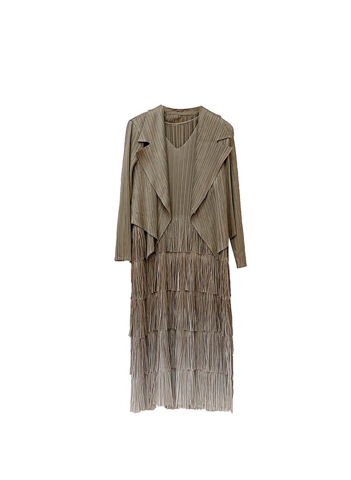 Shougu New Women's Pleated Vest Skirt And Suit Jacket Two-piece Set - Image 2