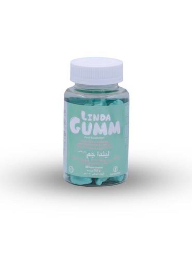 سوليندا لينداجم بيوتين 500 ميكروغرام مع فيتامينات بنكهة التوت الأزرق والتوت الأحمر 60 قطعة جيلاتينية - Image 2