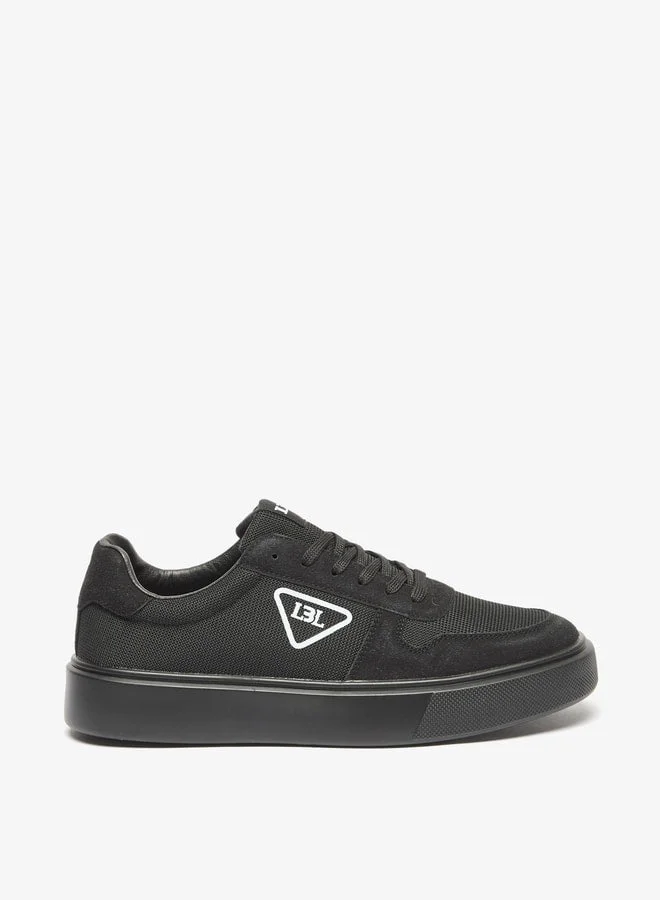 Men's Textured Sneakers with Lace-Up Closure