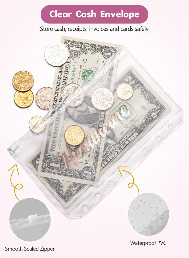 Zreal A6 Budget Binder for Money Saving, PU Leather Budget Planner with 8 Cash Envelopes, Budget Sheets & Rose Gold Category Stickers, Money Organizer for Cash (Black Bow) - Image 4