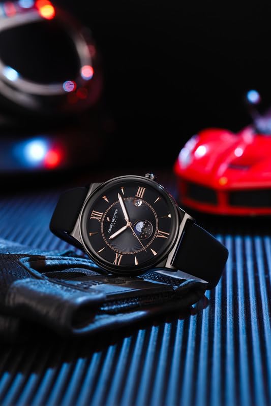 Daniel Hechter Paris Round Dial Watch for Men with Roman Indices, Stylish Silicone Strap, Water Resistant & Quartz Movement - Image 4