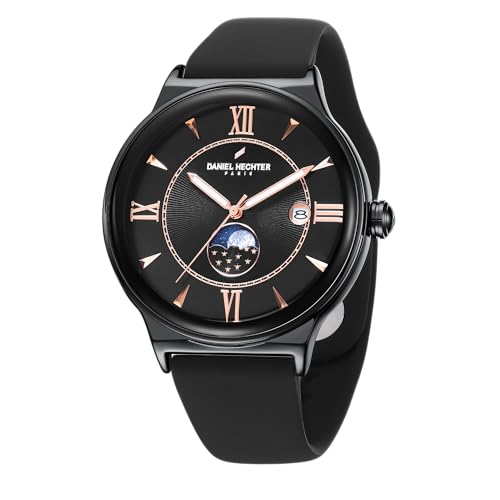 Daniel Hechter Paris Round Dial Watch for Men with Roman Indices, Stylish Silicone Strap, Water Resistant & Quartz Movement - Image 1