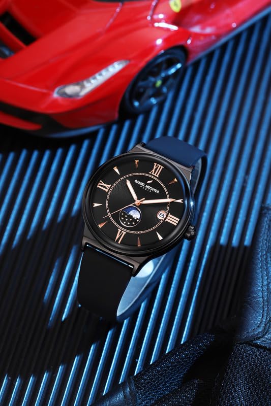 Daniel Hechter Paris Round Dial Watch for Men with Roman Indices, Stylish Silicone Strap, Water Resistant & Quartz Movement - Image 3