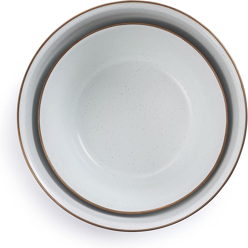 Barebones Enamel Mixing Bowl Set  Mixing Bowls Salad Bowls and Serving Bowls  Camping Dishes and Kitchen Essentials Eggshell - Image 2