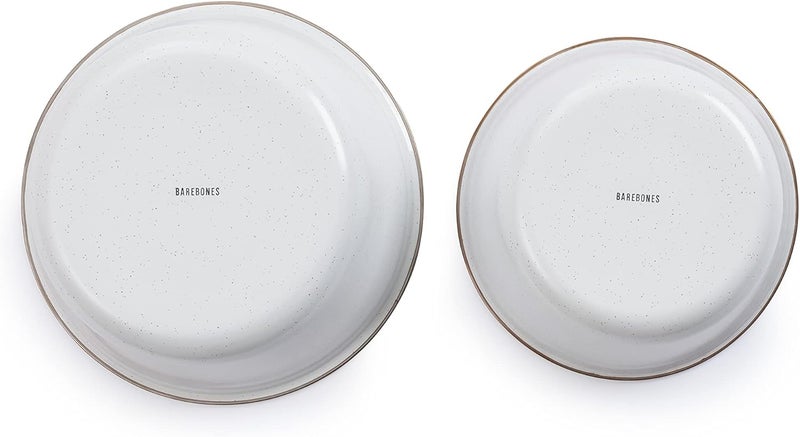 Barebones Enamel Mixing Bowl Set  Mixing Bowls Salad Bowls and Serving Bowls  Camping Dishes and Kitchen Essentials Eggshell - Image 3