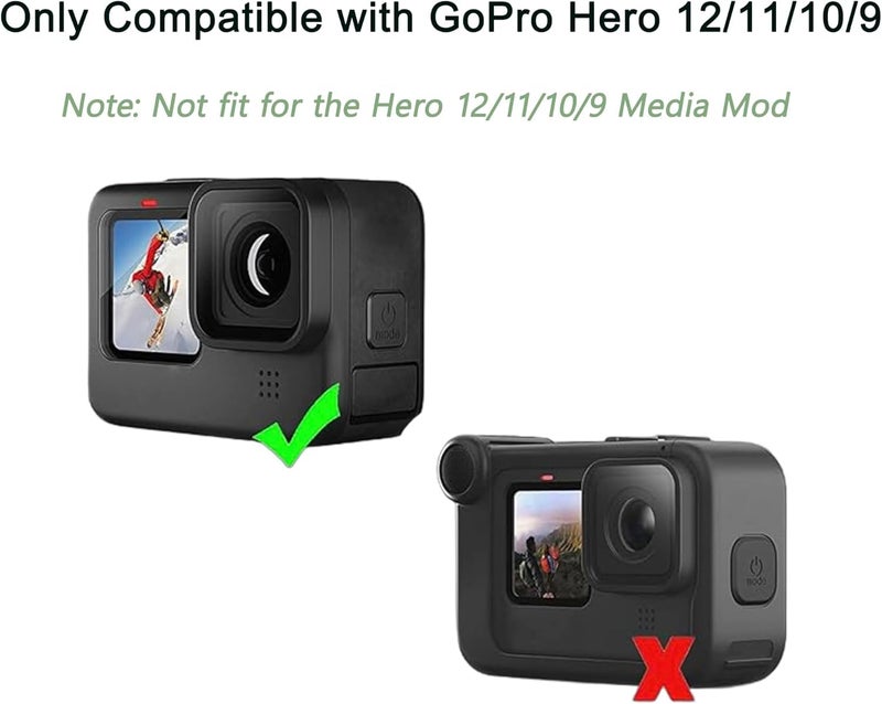 AIBEX Tempered Glass Screen Protector Compatible for GoPro Hero 9/10 / 11/12 Action Camera (Transparent) Edge To Edge Full Screen Coverage,Anti-Reflective, 9H Hardness, Complete Set Of 3 Glass - Image 2