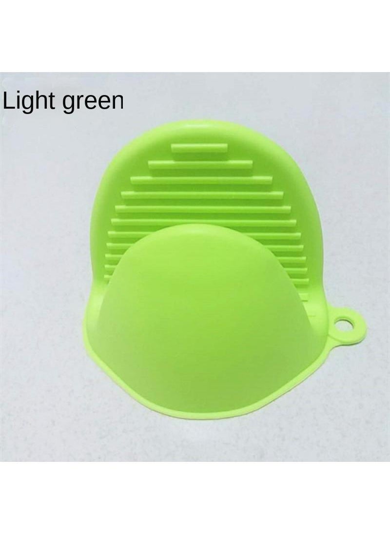 Y&D - 2PCS Silicone Anti-scald Hand Clip Bowl And Dish Clip Baking Oven Microwave Oven Anti-scald Heat Insulating Silicone Gloves-Light GreenThick (about 38 Grams) - Image 1