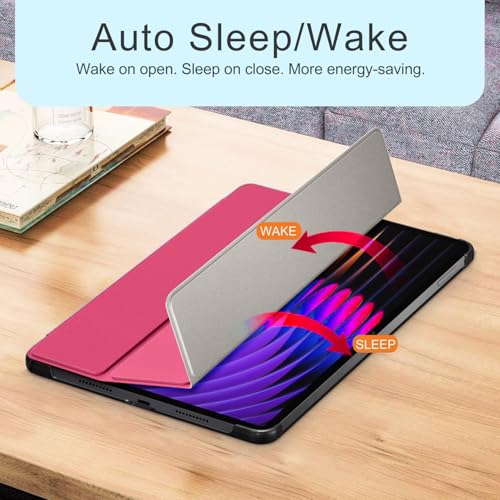 MOCA Case for Xiaomi Mi Pad 8/8 Pro Mi Pad 7/7 Pro 11.2 Inch Tablet, Magnetic Flip Stand Cover with Stylus Holder, Transparent Back, Auto Wake/Sleep, Slim Shockproof Protective Shell (Water Melon) - Image 4