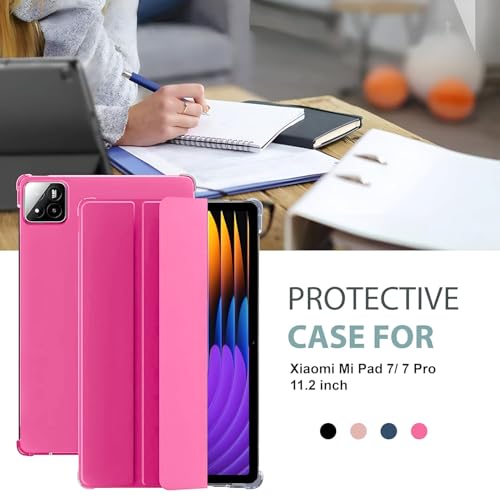 MOCA Case for Xiaomi Mi Pad 8/8 Pro Mi Pad 7/7 Pro 11.2 Inch Tablet, Magnetic Flip Stand Cover with Stylus Holder, Transparent Back, Auto Wake/Sleep, Slim Shockproof Protective Shell (Water Melon) - Image 2