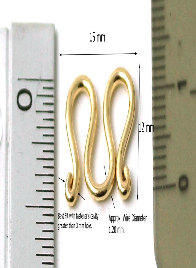 LynnAround Clasp, Double S-Hook, Bronze - Yellow Gold Color, Size 15x12 mm, Pack of 5 pcs, Necklace's Clasp Spare Part Jewelry (Bronze 15x12mm) - Image 3