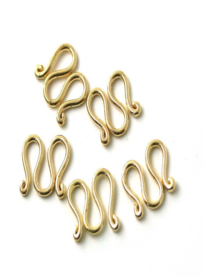 LynnAround Clasp, Double S-Hook, Bronze - Yellow Gold Color, Size 15x12 mm, Pack of 5 pcs, Necklace's Clasp Spare Part Jewelry (Bronze 15x12mm) - Image 1