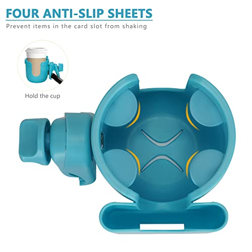 Suranew Adjustable Stroller Cup Holder with Phone Holder for Baby Stroller for Family Members, Sky Blue - Image 5