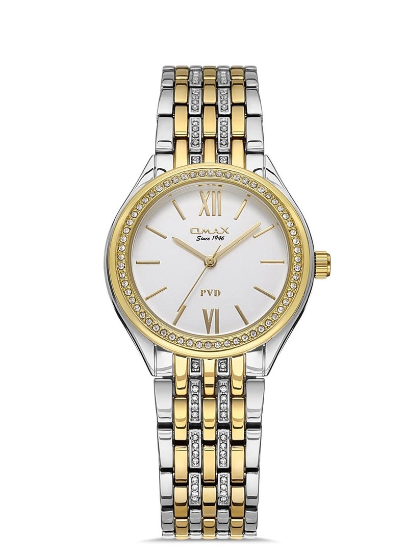 OMAX - Omax Women's Gold Luxury Wrist Watch, Watches for Women, Stainless Watches, Steel Band, Scratchless Round Dial, Waterproof Watch, 1 Year Warranty - Image 1