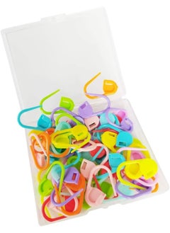 Generic 60 Pieces Crochet Knitting Markers Crochet Clips Crochet Pins Bulk Stitch Markers Locking Stitch Knitting Place Markers DIY Craft Plastic Safety Pins Weave Stitch Needle Clip Counter(10 Colors)  - Image 1