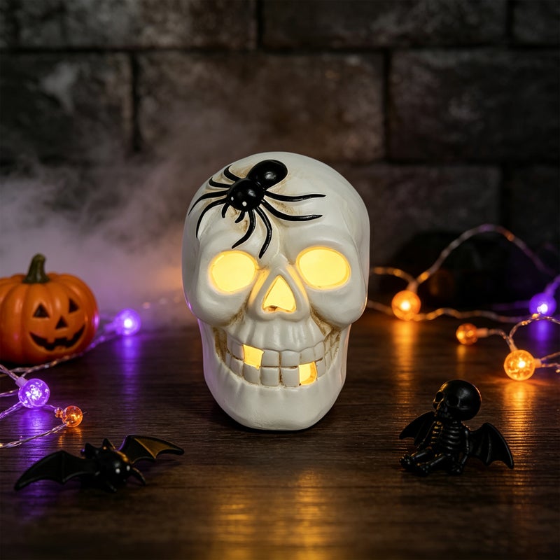 Party Magic Ceramic Skull with Light 11.3x8.7x10.3cm - Image 5