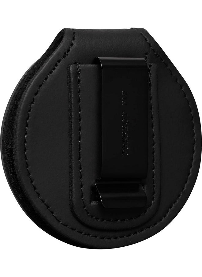 Perfect Fit Shield Wallets - Perfect Fit Round Police Badge Holder 2.5 Inches Round Belt Clip Neck Chain Badge Holder Law Enforcement Black Leather (Cutout 708) - Image 1