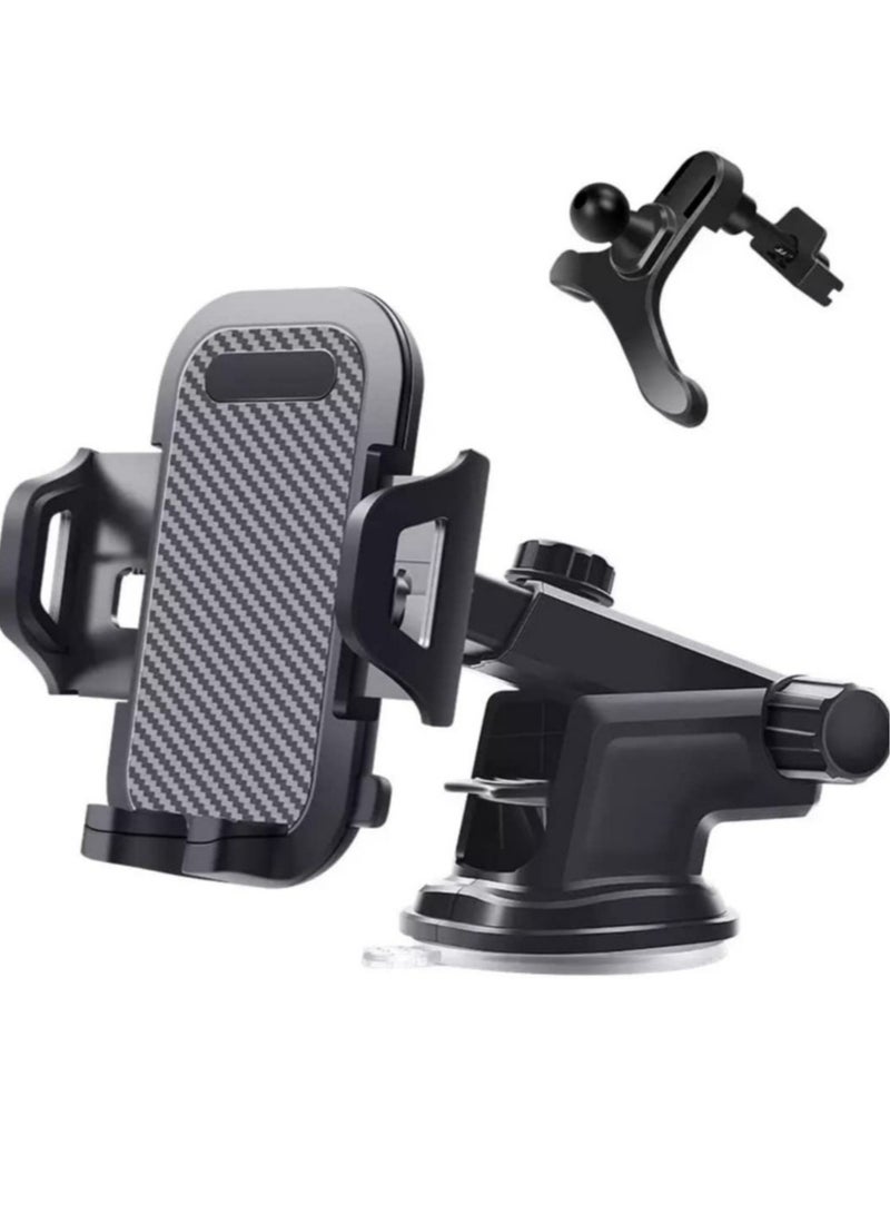 ELTRAZONE Car Phone Holder Mount, One Release Button, 3 in 1 For Air Mount Vent and Dashboard, Ultra Stable & Adjustable Smartphone Holder for iPhone, Samsung - Image 1