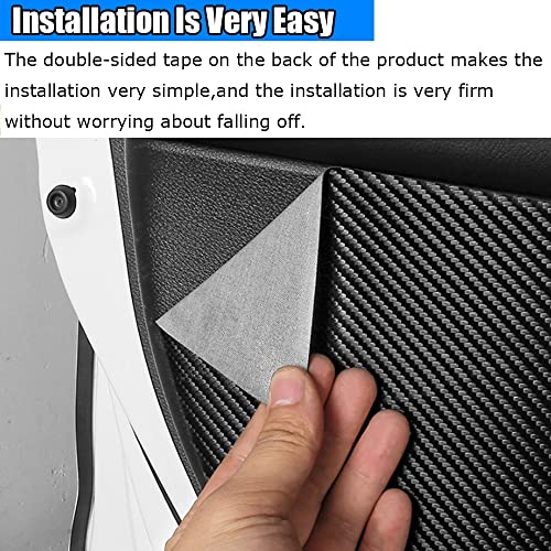 Kakash Custom Interior Accessories for Nissan Pathfinder 2022 2023 2024 2025 Leather Door Anti Kick Pad Stickers,Side Edge Film Protector Stickers 4 Pieces/Set(Carbon Fiber) - Image 5