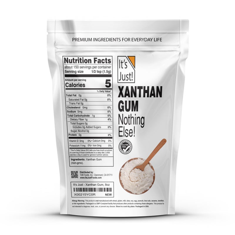 It's Just! It's Just - Xanthan Gum, 8oz, Batch Tested Gluten Free, Keto Baking, Non-GMO, Thickener for Sauces, Soups, Dressings, Packaged in USA - Image 2