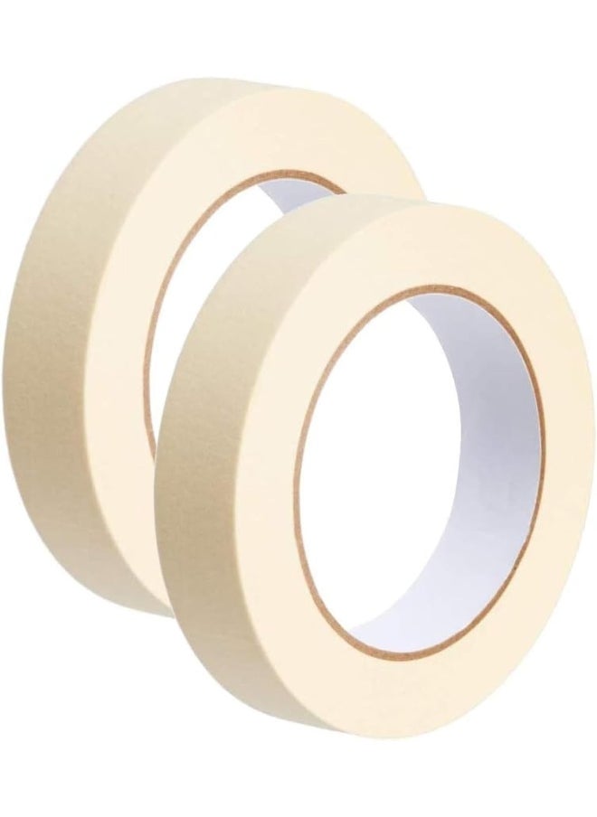 Poaker 12 Yards Strong Adhesive Masking Tape - Versatile Painter'S Tape For Painting, Labeling, Packing, Crafting, And More | Ideal For Home, Office, And School Use (1 Inch, 2 Pcs)  - Image 1