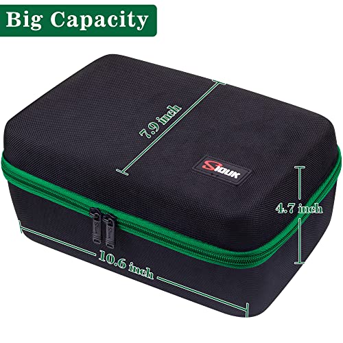 SIQUK Dice Storage Case Big Capacity Dice Case Dice Storage Box With Handle and Double Removable Slotted Tray Dice Organizer Case for Dungeons & Dragons and Other RPG Table Game, Green - Image 3
