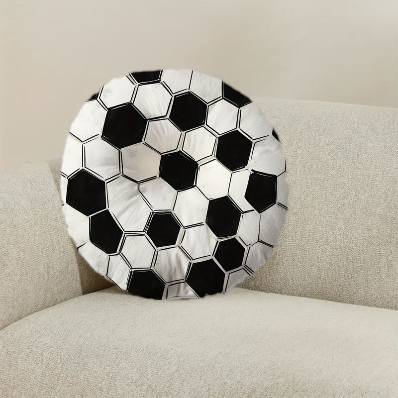 Soccer Themed Black White Hexagon Floor Mat 18x18 Inch Home Office Yoga Room - Image 5