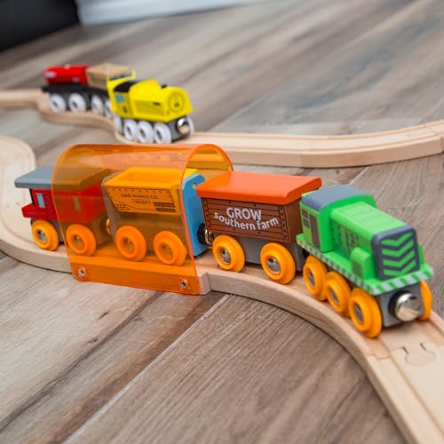 Orbrium 56 Piece Wooden Train Track Expansion Pack with Tunnel Compatible Thomas Wooden Railway Brio Chuggington Imaginarium Set by Orbrium Toys. - Image 2