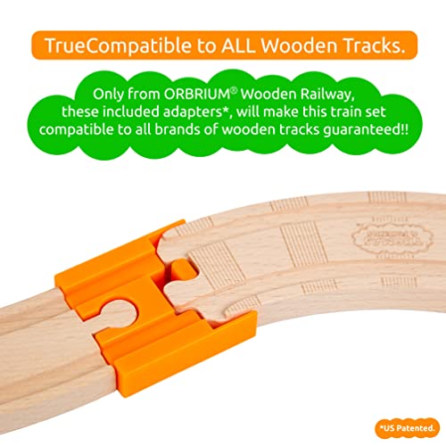 Orbrium 56 Piece Wooden Train Track Expansion Pack with Tunnel Compatible Thomas Wooden Railway Brio Chuggington Imaginarium Set by Orbrium Toys. - Image 4