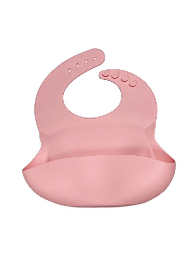 Silicone Baby bibs Adjustable Fit Waterproof Bibs with Pocket Food Catcher for Baby Girl,Boy